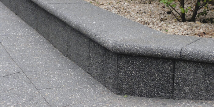 Exposed Concrete Pavers - Ebony Pebble